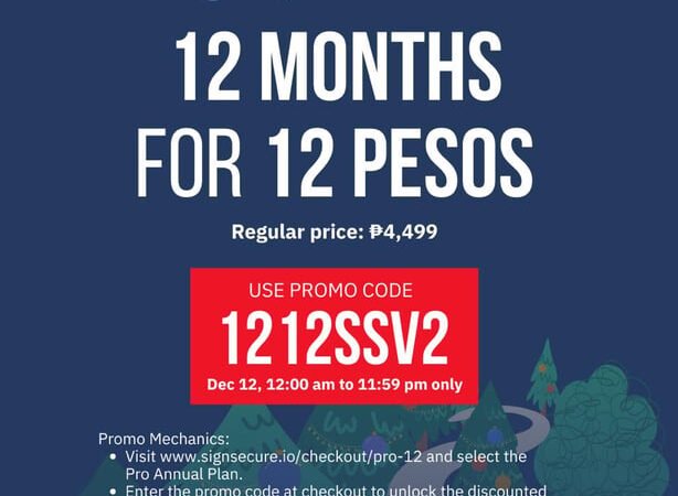 Get 12 Months of SignSecure Pro for Only PHP 12!