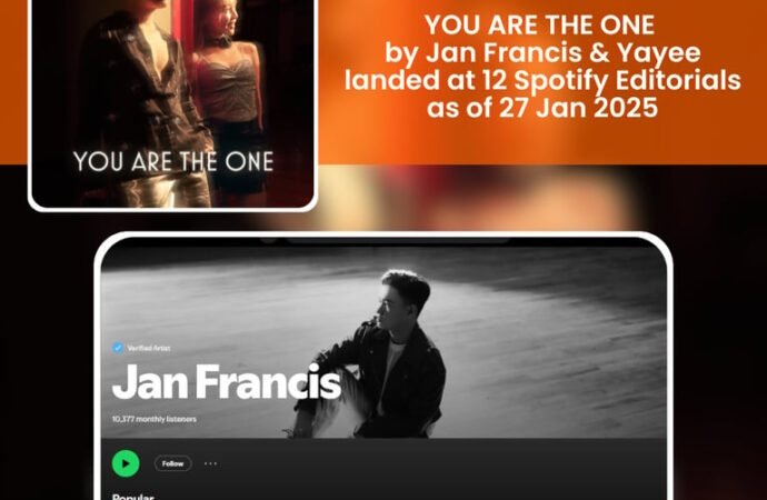 KWC PH Champion, Jan Francis Celebrates Chart Success with ‘You Are The One’ Now Streaming on Spotify